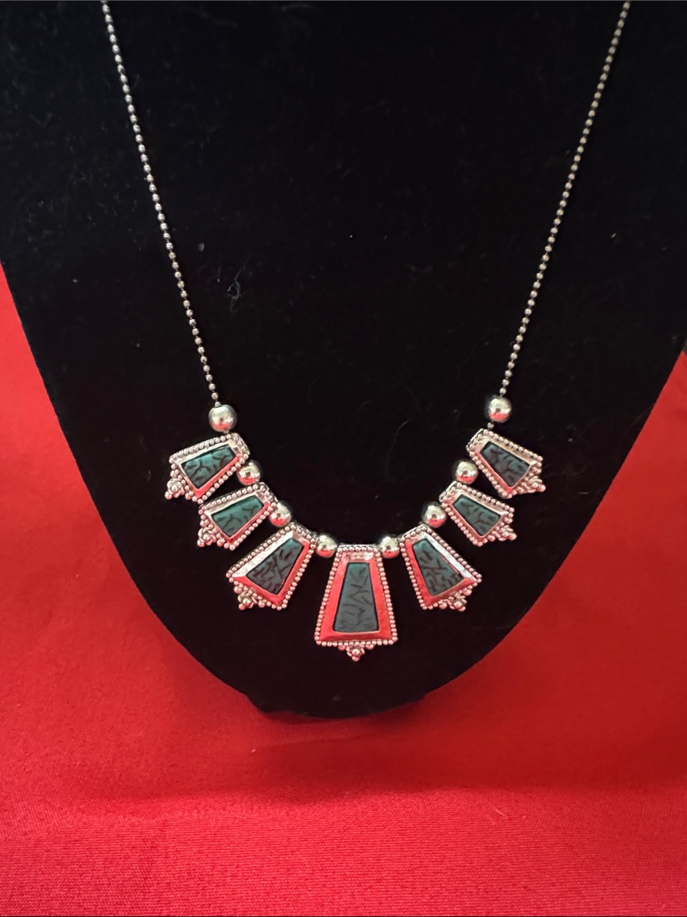 American Eagle Outfitters Silver and Turquoise Necklace